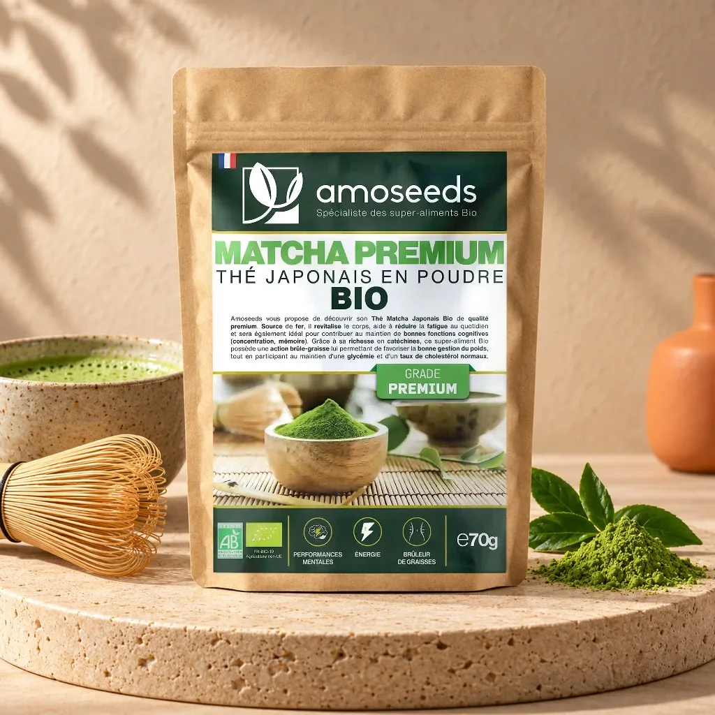 Amoseeds Thé Matcha Premium Bio 70 g